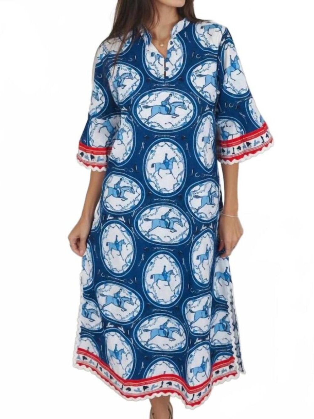 NEW ISLAPAYAL como midi dress in cheval navy